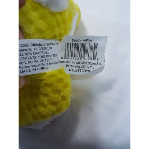 Chrisha Playful Yellow Bunny Rabbit Waffle Texture Plush 6" Easter Stuffed Anima - Picture 6 of 7